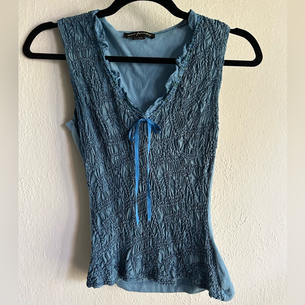 Ann Ferriday vintage y2k lace top with bow